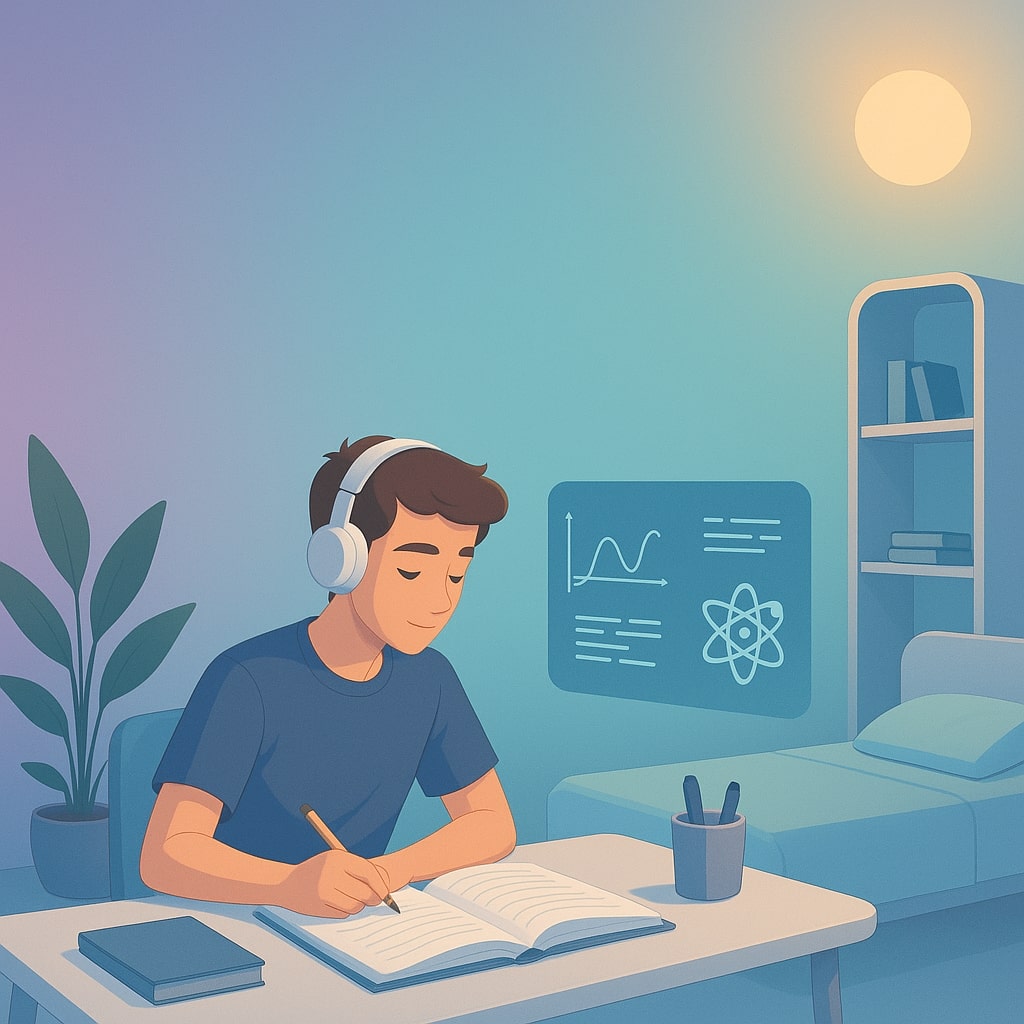 Estudiante preparándose para selectividad